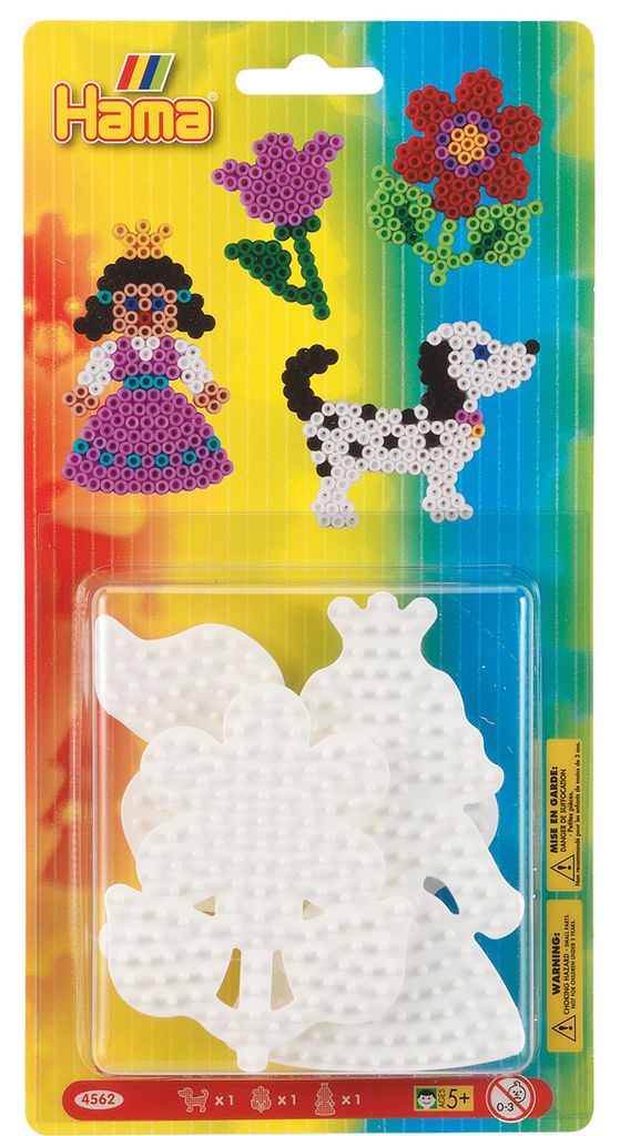 Hama 4562 - Stiftplatten klein Sortiment, Hund, Blume und Prinzessin