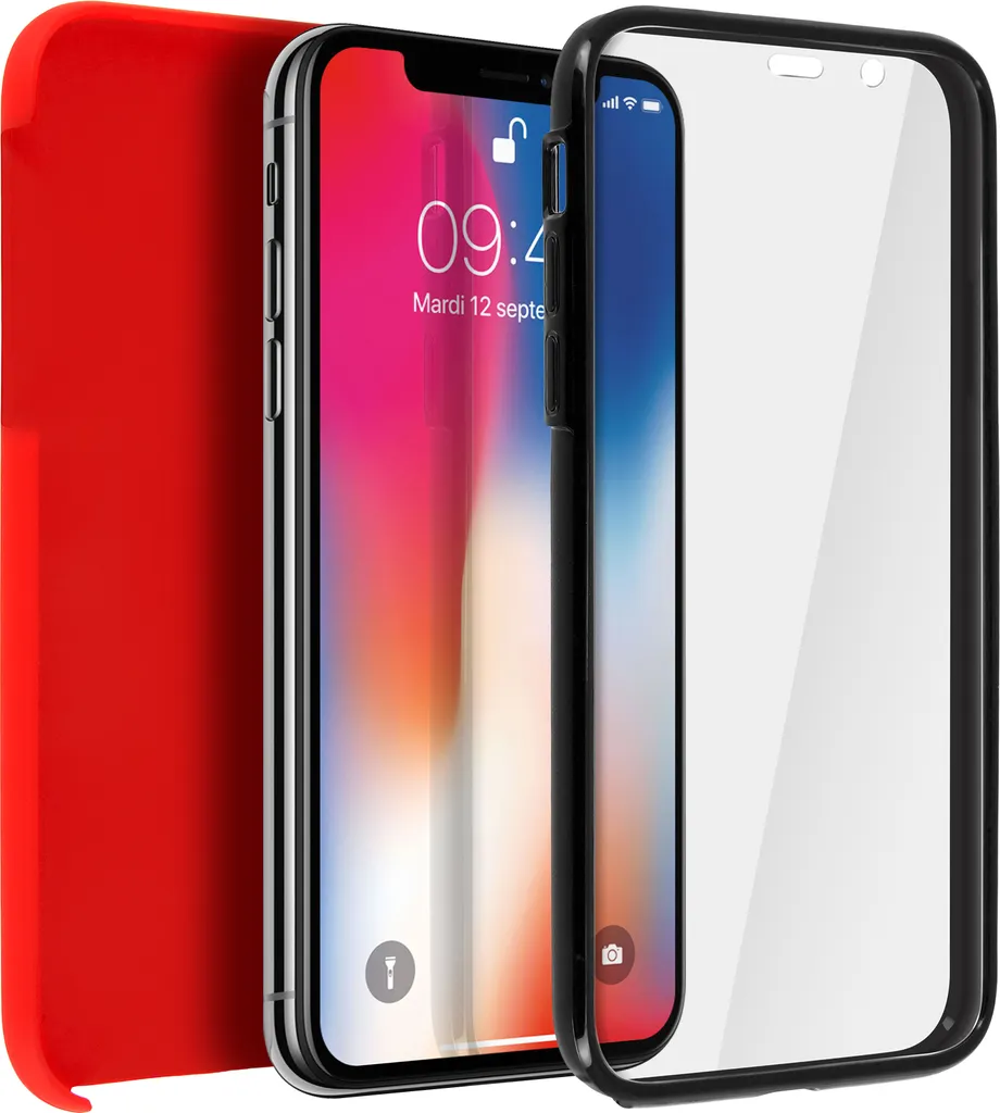 Cover Rossa iPhone X Protezione Totale | Custodia 360 Fashion & Safe