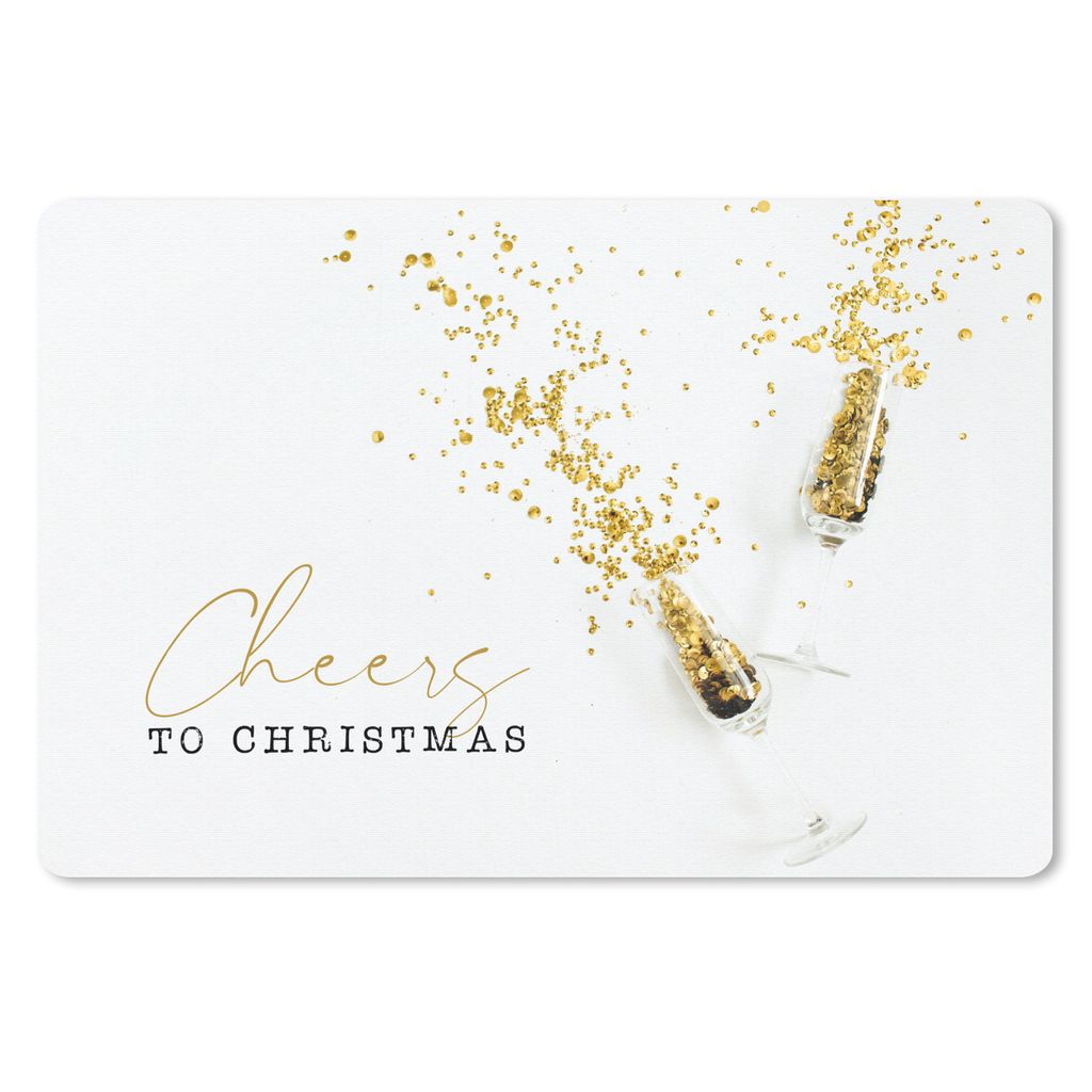 MuchoWow Mauspad Mousepad Winter - Gold - Weiß 27x18 cm - Mousepads - Maus Mat - Pad - Mausunterlage - Büroartikel - Desk Matten