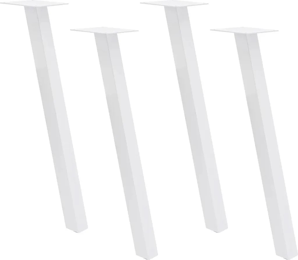 Pieds de Meuble Blancs en Acier - Support de Table Rectangulaire 70 cm