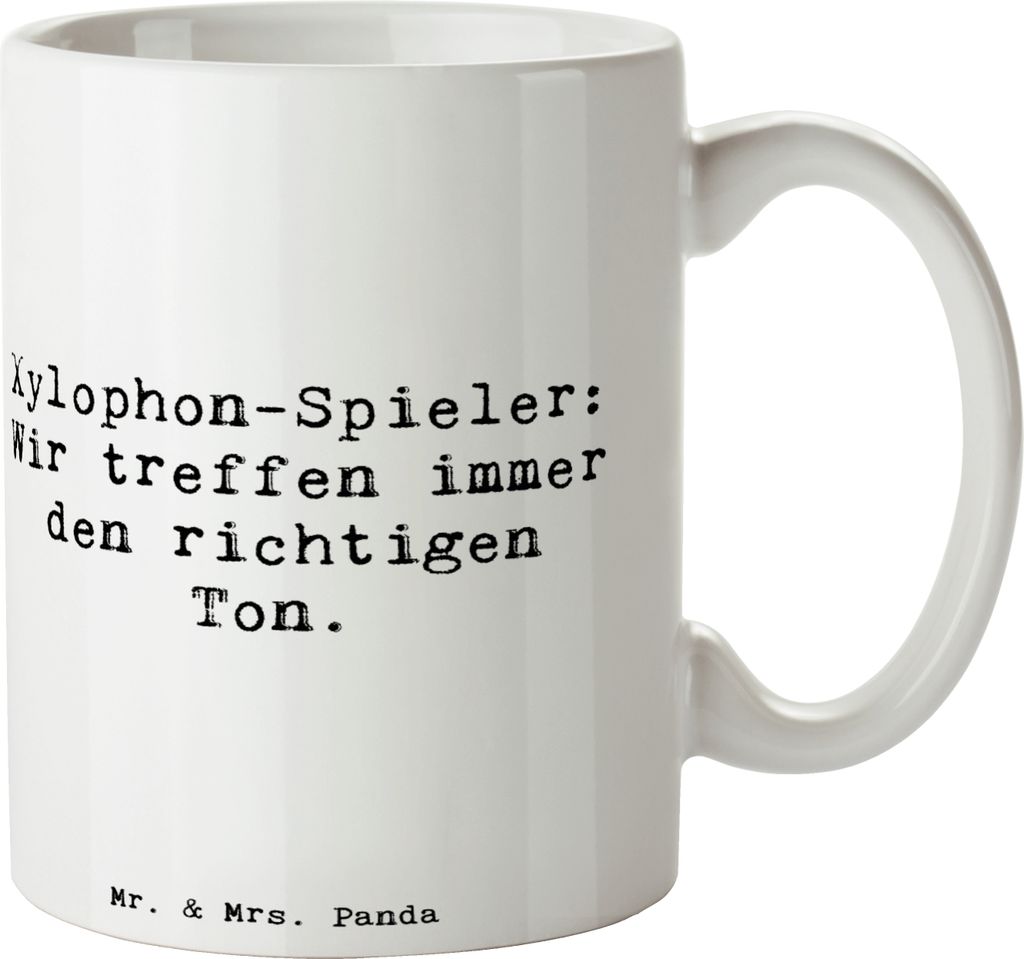 Mr. & Mrs. Panda Kaffeetasse Spruch Xylophon Melodie - Weiß - Geschenk, Becher, Taktgefühl, Instrumente, Keramiktasse, Musikalische Früherziehun...