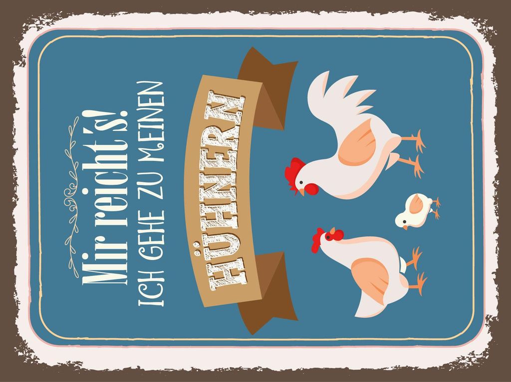 vianmo Holzschild 40x30 cm Mir reicht ́s ich geh zu meinen Hühnern Schild