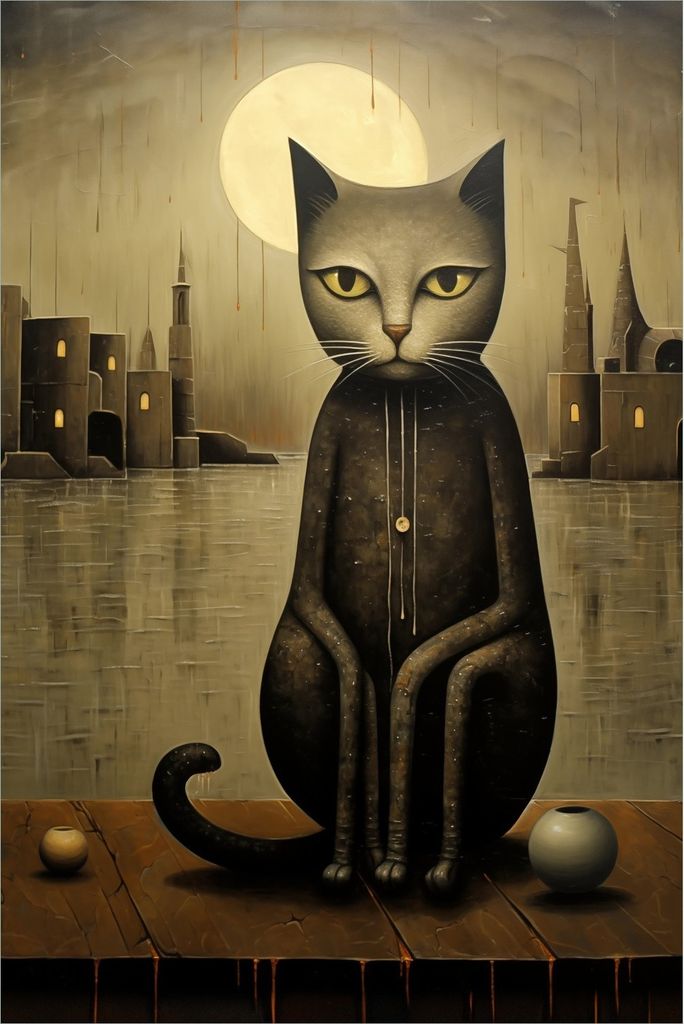 Wallario selbstklebendes Poster - Nachtwächter der Stille, Größe: 100 x 150 cm