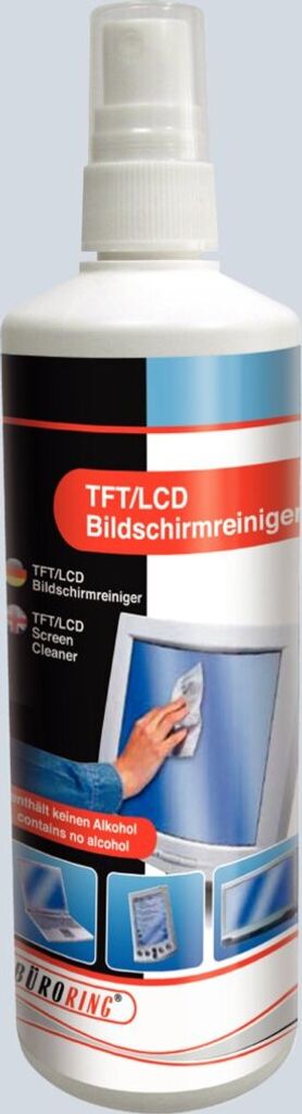 Büroring Reinigungsspray, für TFT/LCD/Notebook Bildschirme geeignet, ohne Alkohol, wirkt nicht antistatisch, Flasche 250 ml