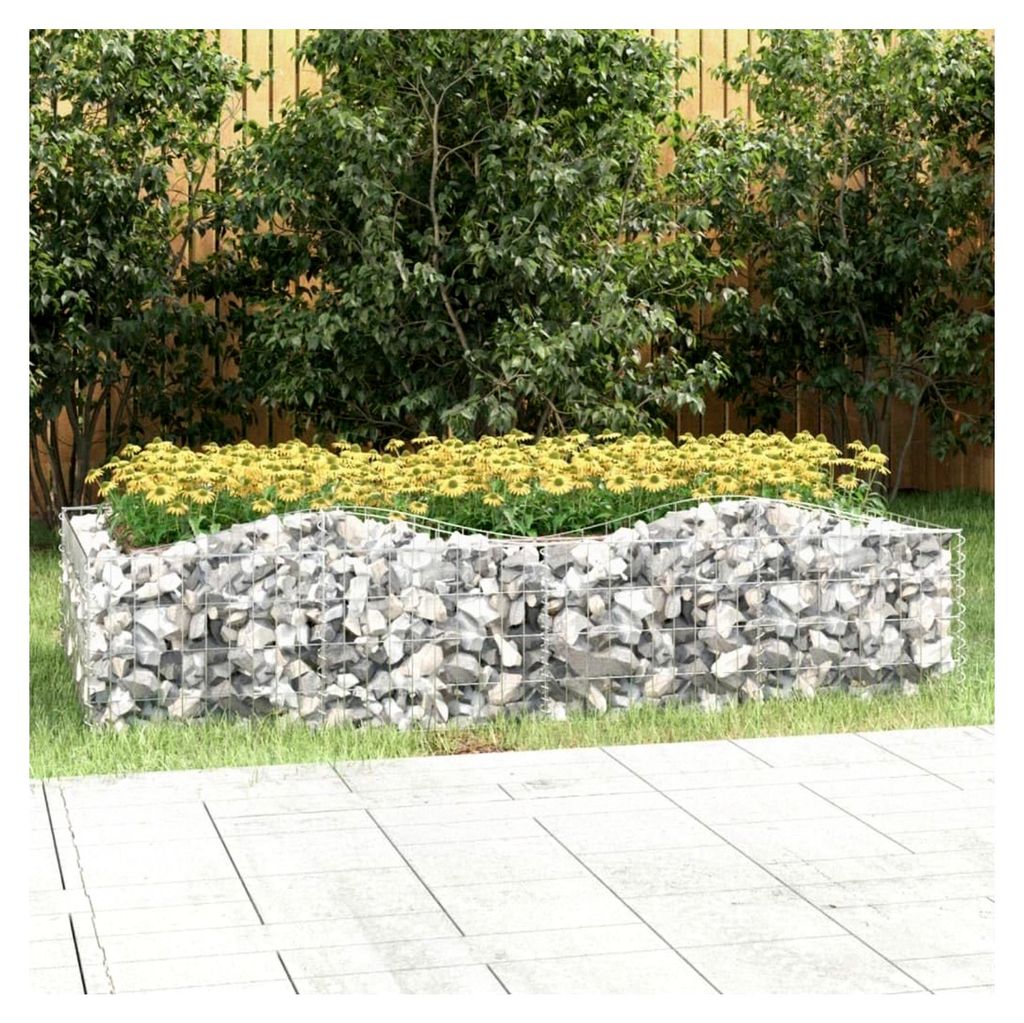 Gabionen Hochbeet Metall 200x100x50 cm für Garten und Balkon