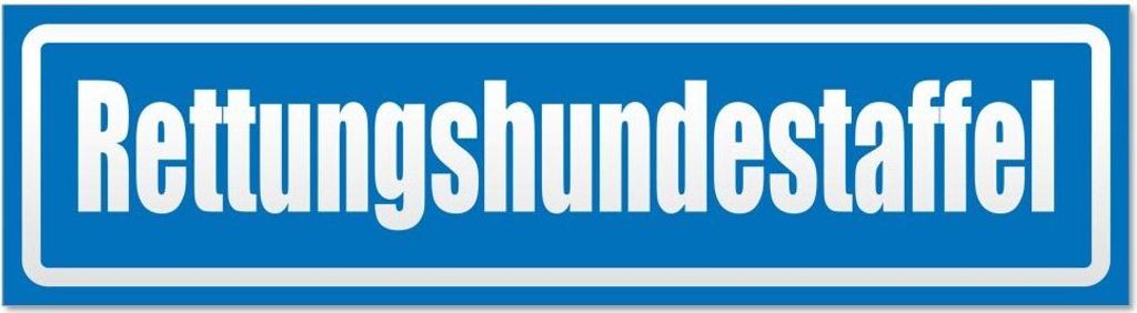Kiwistar Rettungshundestaffel invertiert Magnetschild Schild magnetisch - 20cm Blau - Magnetfolie für Auto PKW Kfz