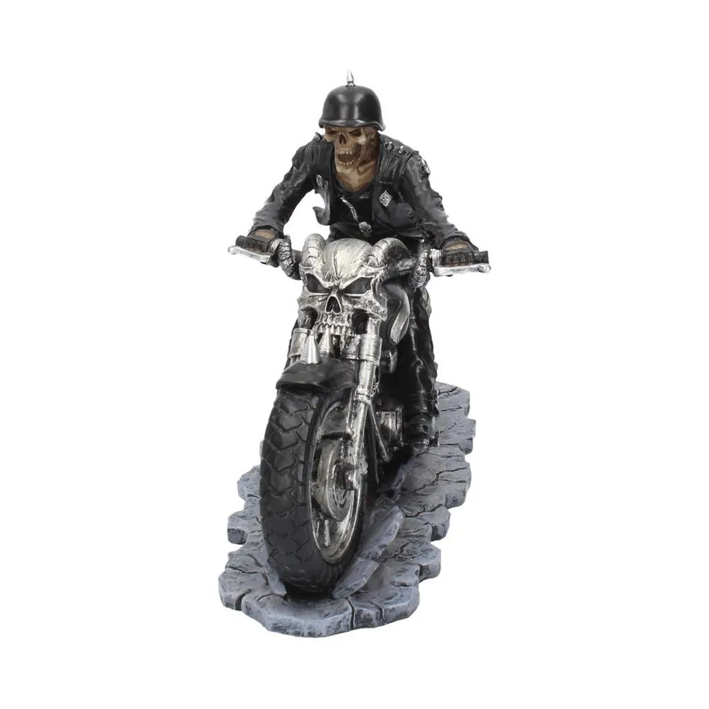 Figurine Squelette Biker L'enfer sur l'Autoroute Déco Rock 20cm - 2