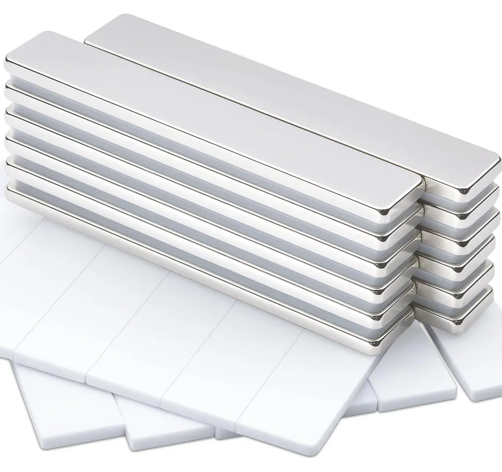 Aimants rectangulaires puissants 60x10x3 mm en néodyme haute densité