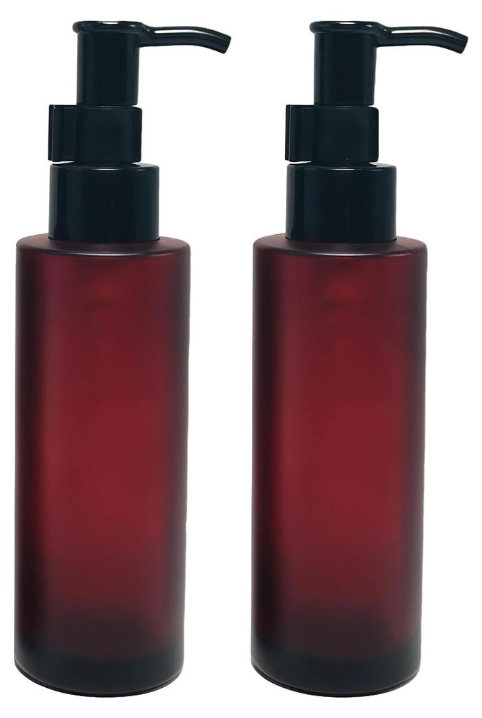 Leere, wiederbefüllbare 100-ml-Glasflaschen, Seifenspender, Behälter mit schwarzen Pumpen für Lotionen, Flüssigkeiten, Make-up, Öl, Shampoo, b...