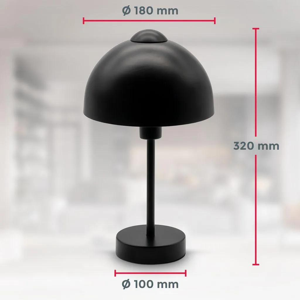 Lampe compacte gain de place métal noir mat culot E14 hauteur 32 cm