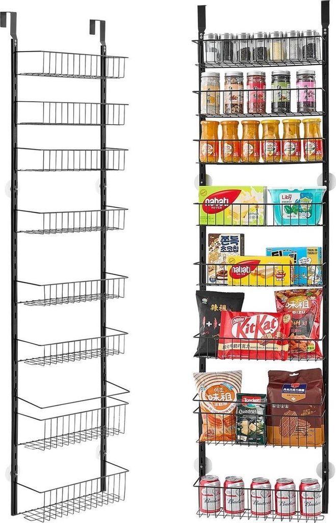 8-Tier Over the Door Pantry Organizer Hanging Storage Rack Adjustable