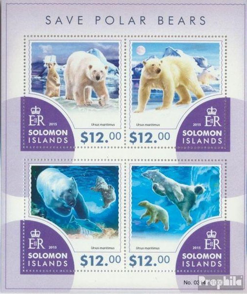 Briefmarken Salomoninseln 2015 Mi 3332-3335 Kleinbogen Produktbild 