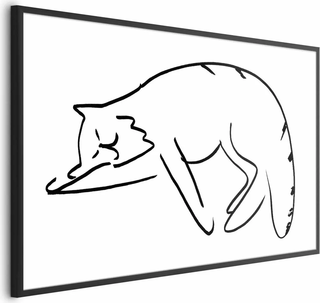 Offerta Poster Cat Dreams 90x60 con Cornice Nera Senza Margini