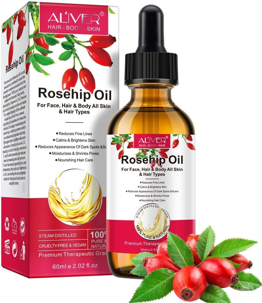 Olio di Rosa Mosqueta Olio di Semi di Rosa Selvatica Viso Immagine del prodotto 