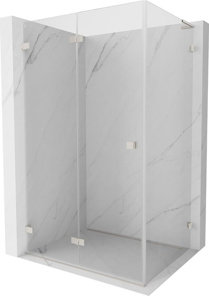 Mexen Lunar-F L faltbare Duschkabine links 95 x 80 cm, transparent, gebürsteter Nickel - 836L-095-080-97-00-L