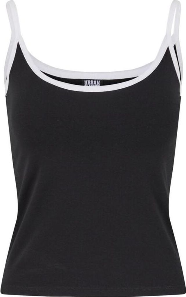 Urban Classics Top Damen Ladies Contrast Basic Top 2er Pack schwarz/weiß XL