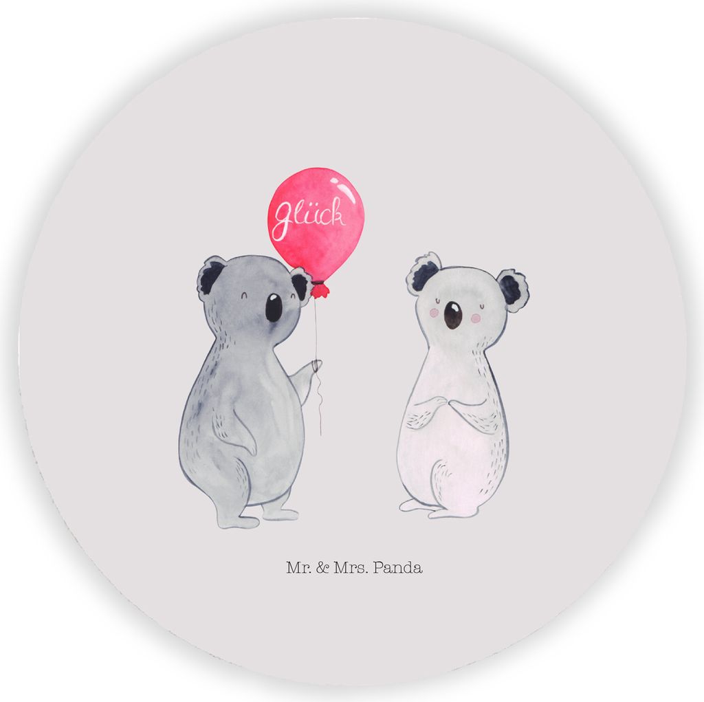 Mr. & Mrs. Panda Rund Magnet Koala Luftballon - Grau Pastell - Geschenk, Kühlschrankmagnet, Geburtstag, für fotos, Kühlschrank, Party, magnettafel