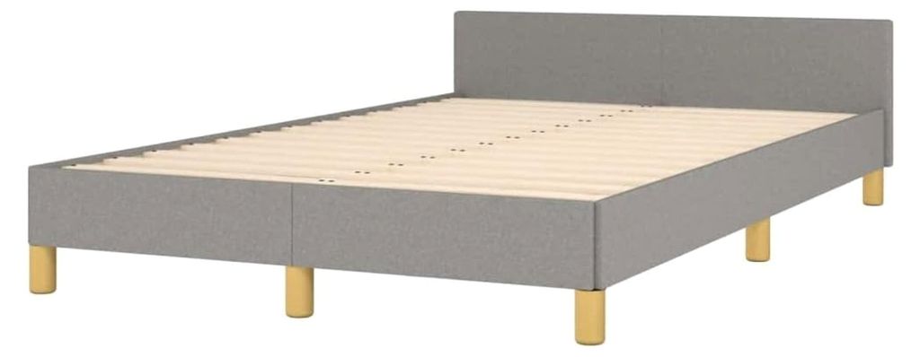 Bettgestell ohne Matratze in Hellgrau 120x190 cm