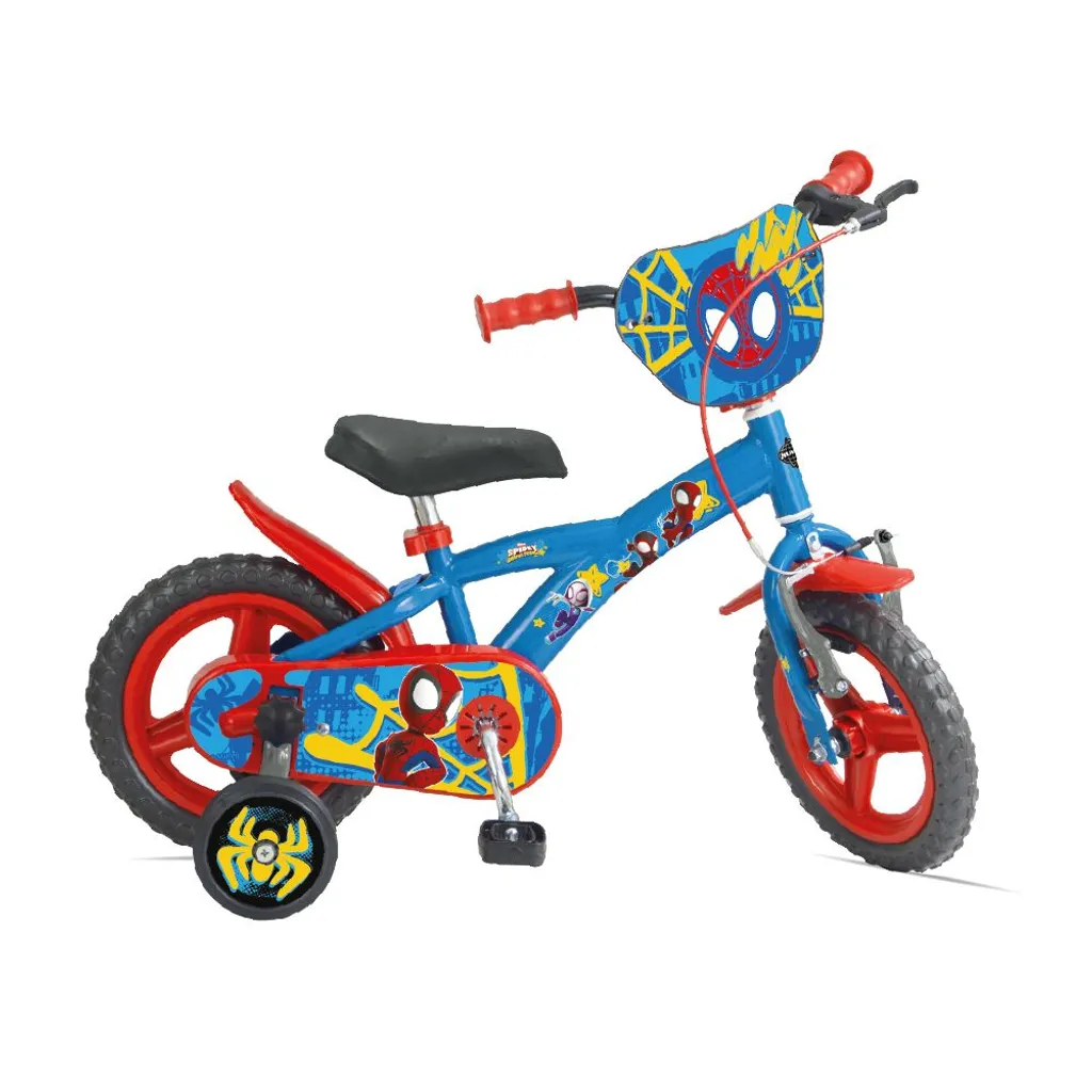 Vélo 12 pouces Huffy Spider-Man : stabilisateurs sûrs pour éviter les chutes
