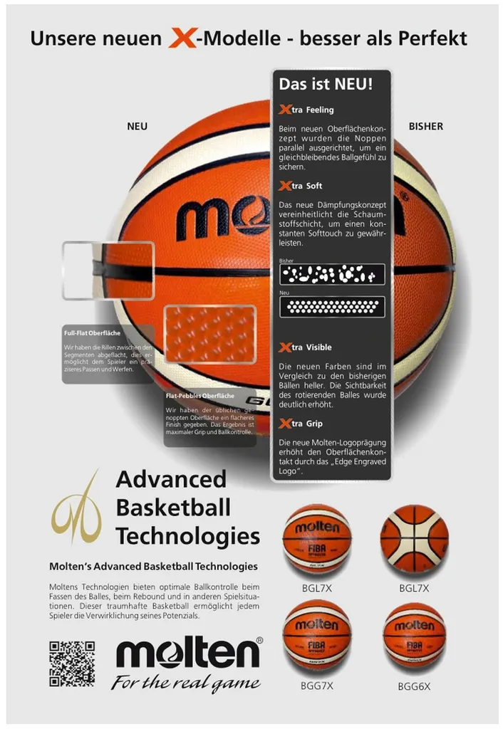 Ballon de basket-ball Orange BGF5X : Performance et Grip Supérieur - 2