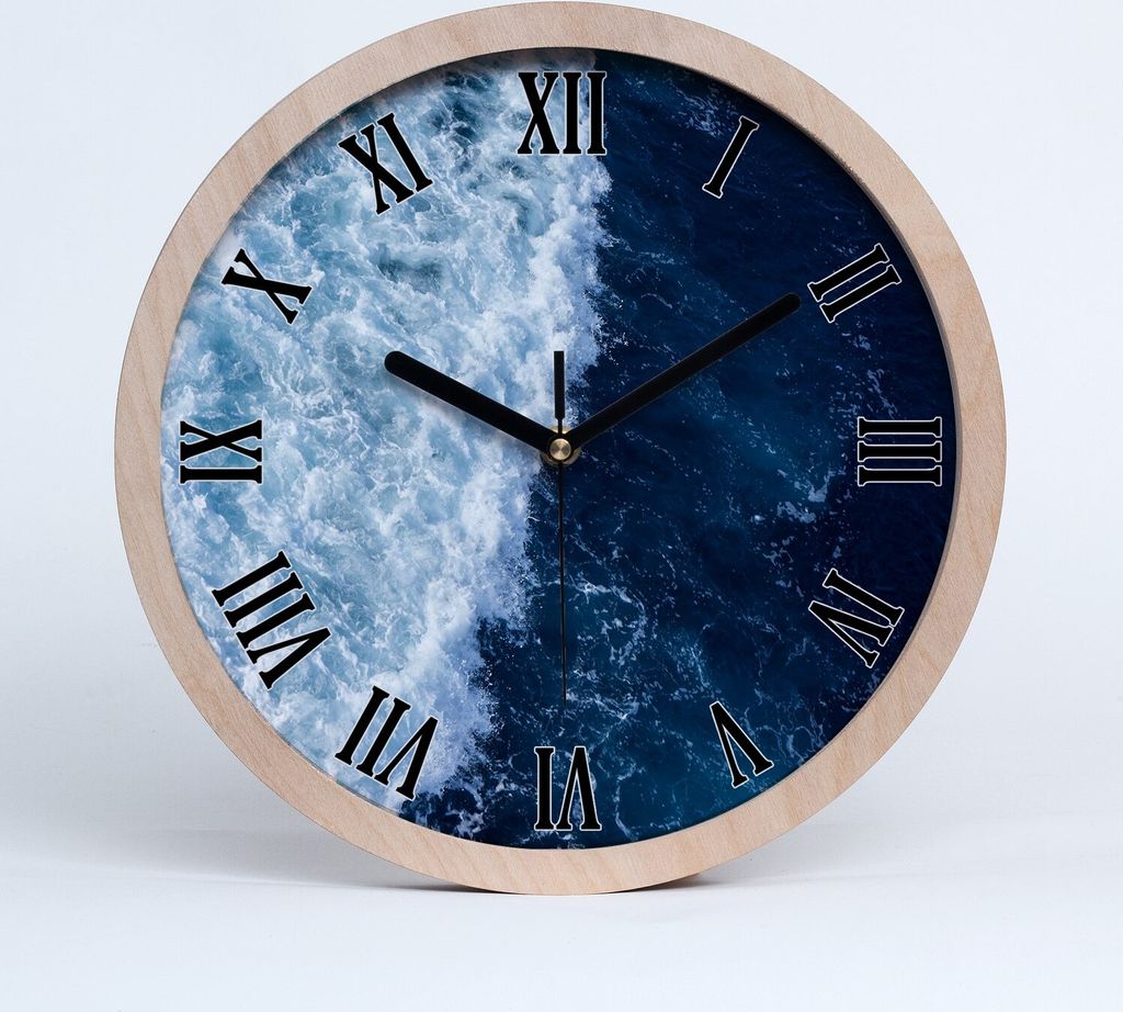 Holzuhr 25fi cm wanduhr - schwarze Spitzen - morskieale