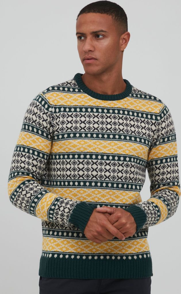BLEND BHTjorben Herren Strickpullover Grobstrick Pullover mit Norwegermuster