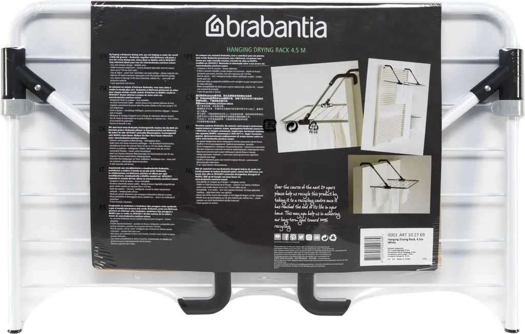 Brabantia Fresh White Sèche-linge de porte compact et robuste en métal