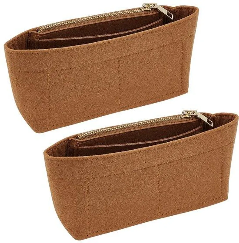 Trousse de rangement marron 19x10 cm avec fermeture zippée sécurisée