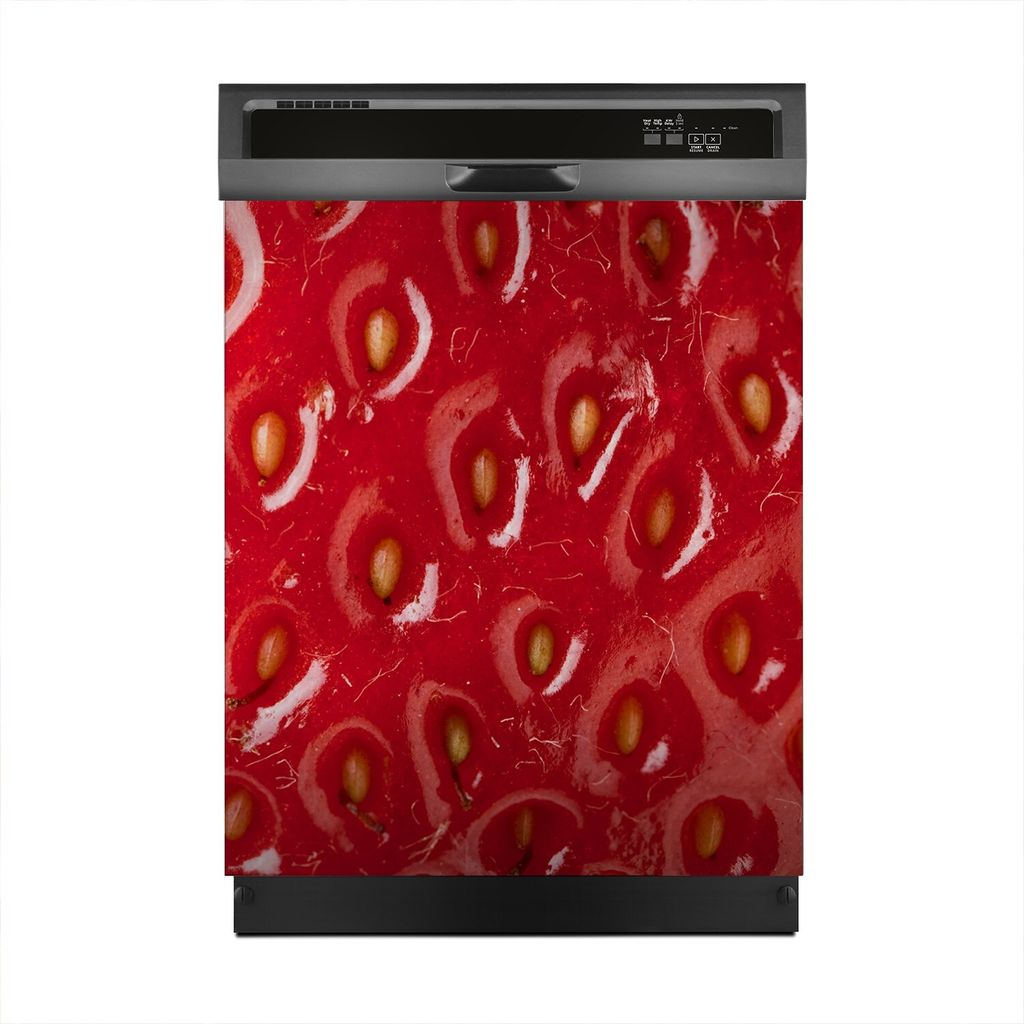 Magnete Dekorative 60x70 cm Küche Magnetmatte Spülmaschine - Makro der Erdbeer