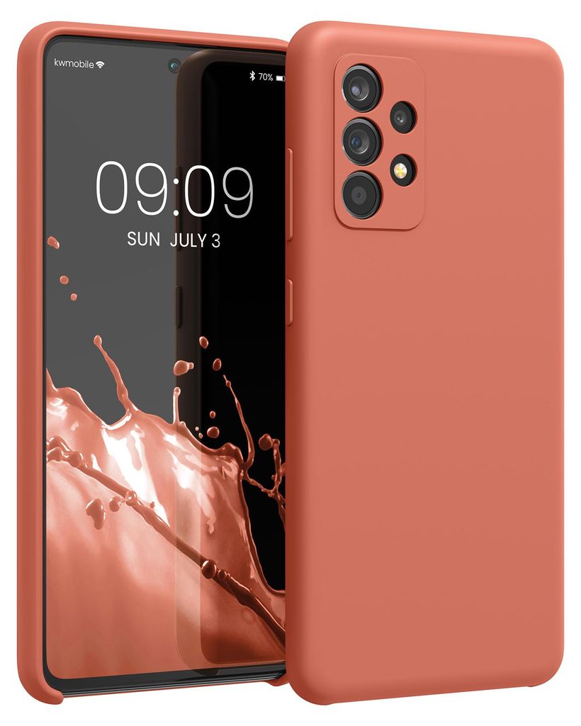 kwmobile Handyhülle für Samsung Galaxy A52 / A52 5G / A52s 5G Hülle - Case Silikon - Kabelloses Laden - Schutzhülle Cover in Soft Blush