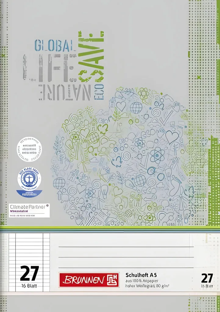 Cahier A5 BRUNNEN : fini les cartables lourds avec ce cahier recyclé