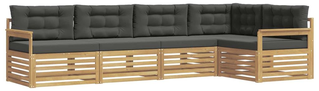 vidaXL Outdoor-Sofagarnitur 6 pcs Weiß und Anthrazit Polyester