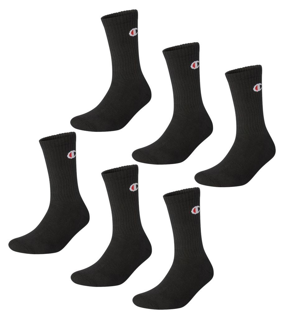 Champion Uni Socks Basics 6pk Crew Füßlinge, Schwarz, 43-46 Produktbild 
