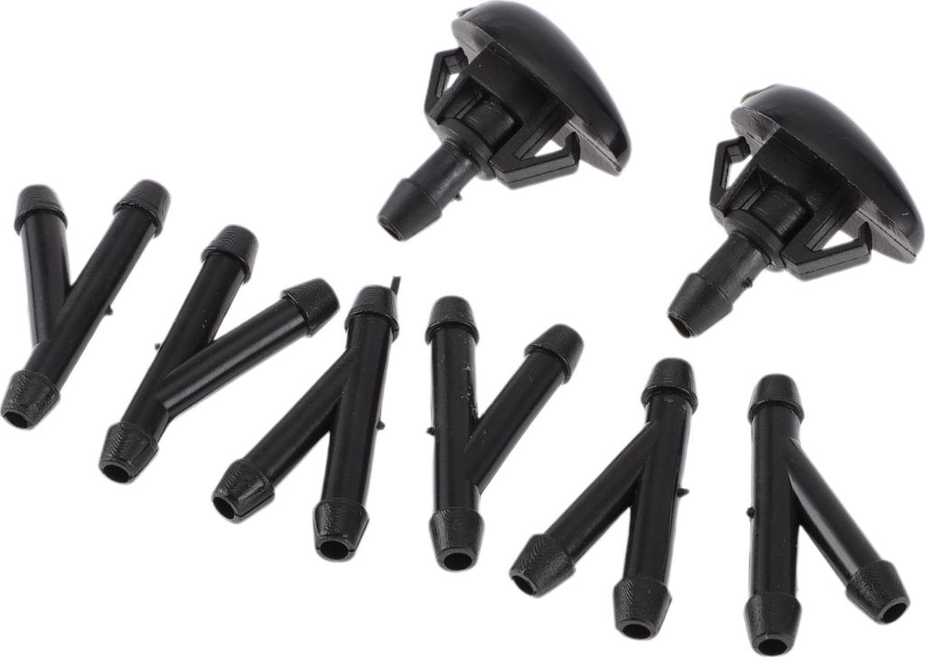 Windschutzscheibenwaschdüse für Nissan Frontier 1998-2004 Front W/ 6 Stück Y-Schlauchverbinder Auto 289313S500 Schwarz Kunststoff 1 Set