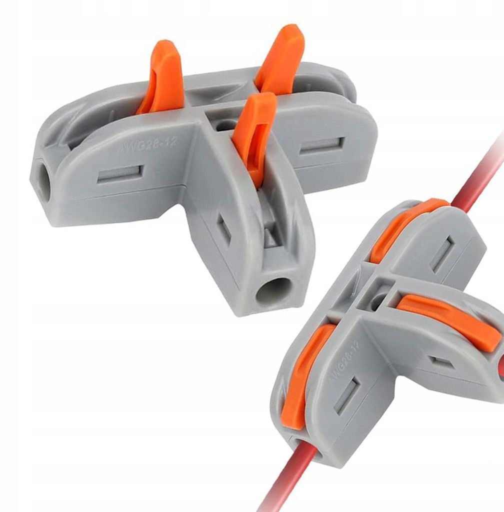 Rosfix T11 – Elektrische Schnellkupplung 3-polig | 400V 32A, Schnelle Installation, 1 Eingang 2 Ausgänge | Transparente Hülle mit blauen Hebeln...