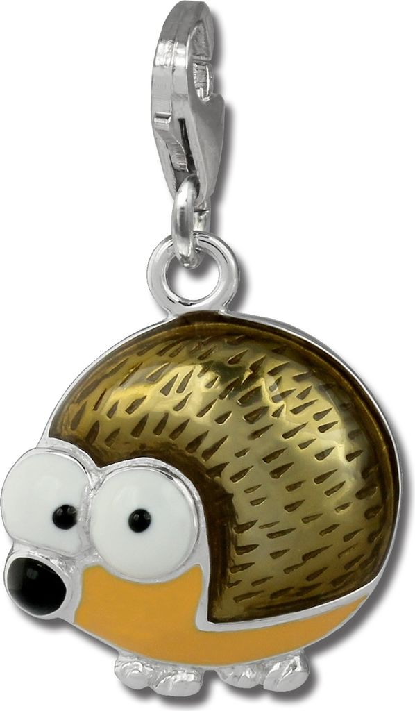 SilberDream Charm Anhänger Igel orange braun 925er Silber Produktbild 