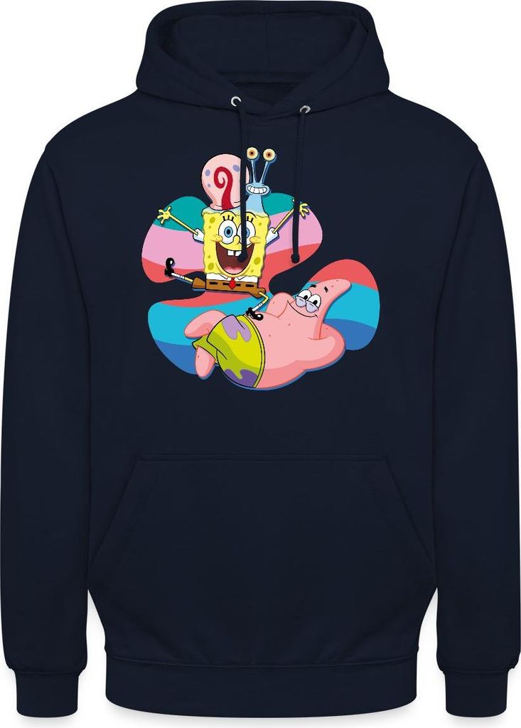 Spreadshirt SpongeBob Schwammkopf Patrick Gary Die Schnecke Uni Hoodie, XXL, Navy