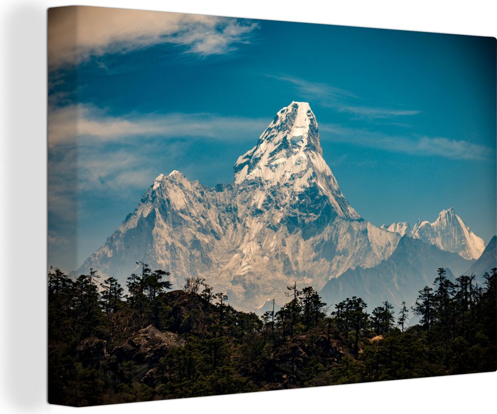 OneMillionCanvasses - Leinwandbilder - 140x90 cm, Der Mount Everest aus der Ferne, Wandbilder Kunstdruck Wanddekoration - Foto auf Leinwand - Gem...