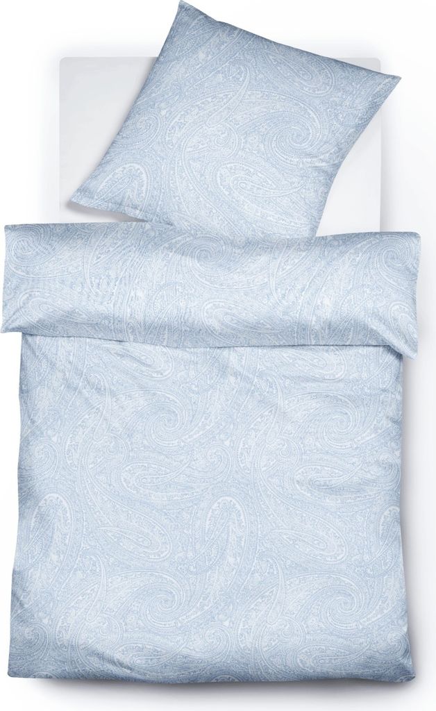 Fleuresse Jacquard Leinen-Bettwäsche Provence Prestige, himmelblau