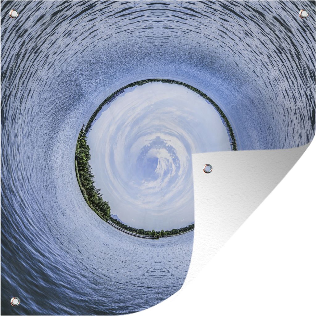 MuchoWow 100x100 cm Outdoor-Poster Gartendeko Sichtschutz Garten Poster für den Garten Kleiner Planet Ozean