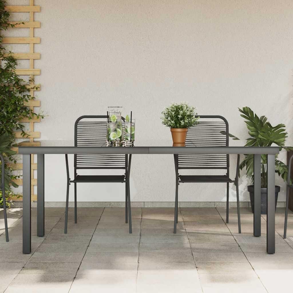 vidaXL Zahradní stůl černý 190x90x74 cm Hliník a sklo Obrázek produktu 