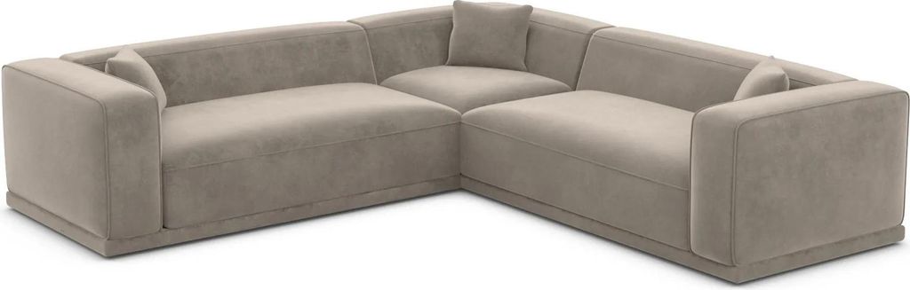 Samtstoff Ecksofa Diora Taupe