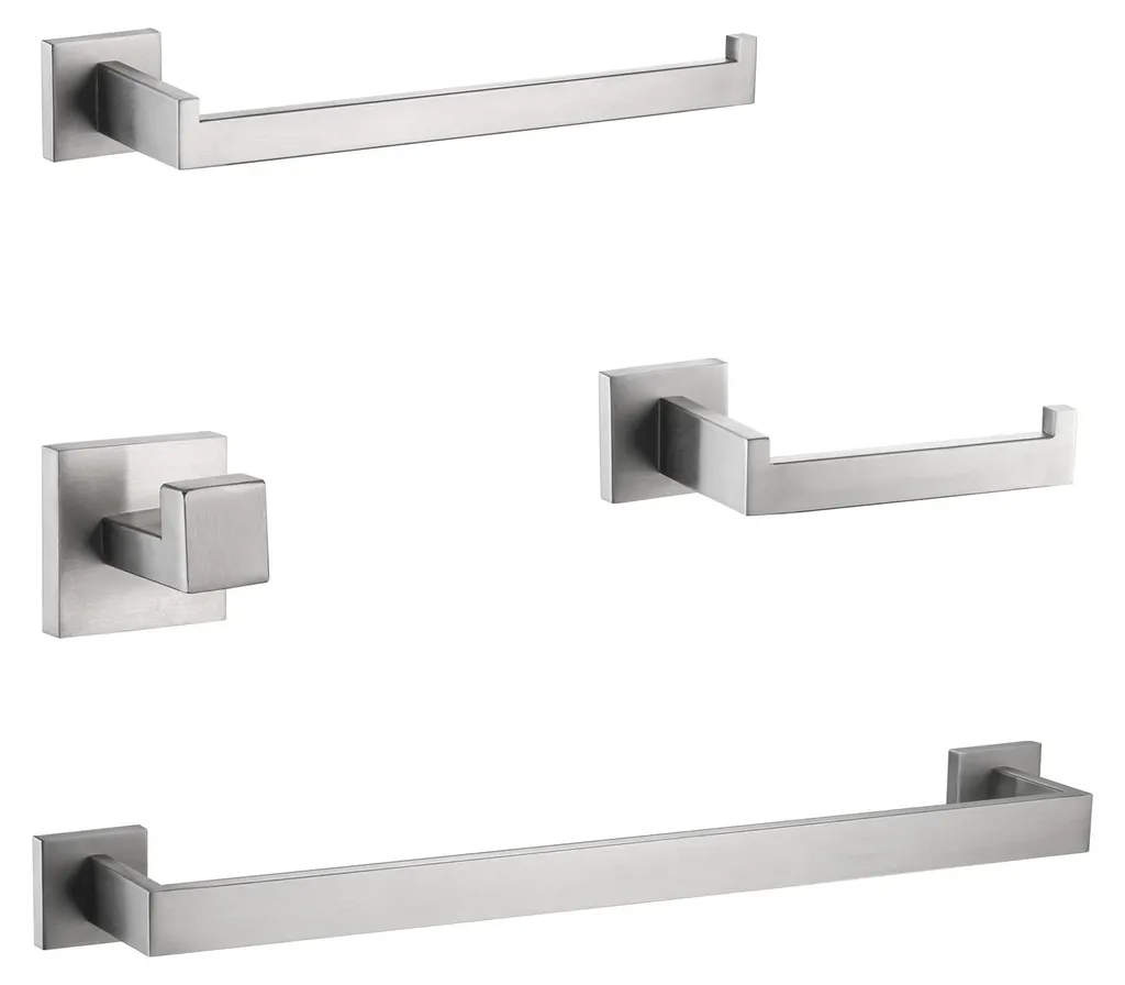 Porte-Serviette et Accessoires Salle de Bain Inox SUS304 Argent Brossé 40cm