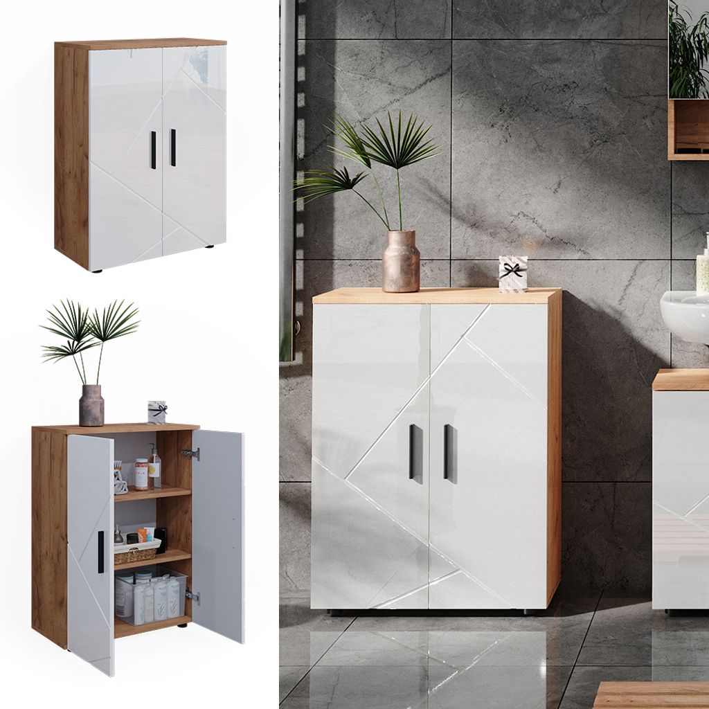 Vicco Mobile Bagno Irma, 30 X 59 Cm, Bianco Lucido