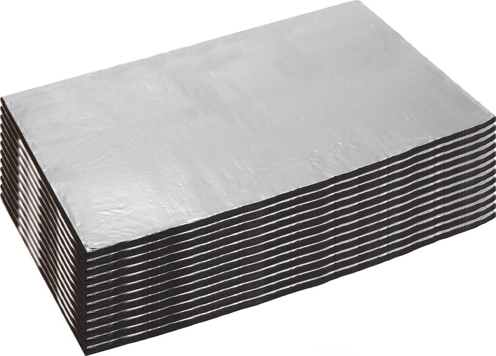Schalldämmmatte Auto Aluminium Hitzeschild Universal für Motorhaube Kotflügel und Bootsmotorabdeckung Aluminium 12pcs 50cmx30cmx10mm