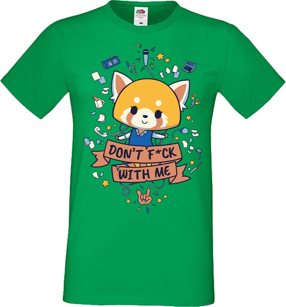 Herren T-Shirt Manga Anime Aggretsuko 01 Aggretsuko, Man 3XL / Grün