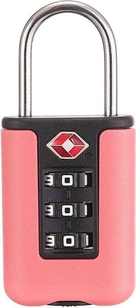 TSA Zahlenschloss Kofferschloss 3-stellig Reiseschloss Vorhängeschloss Reise, Farbe:Rosa
