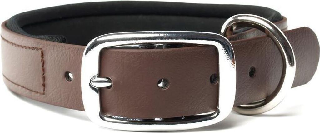 Mystique Biothane Halsband Deluxe Neopren 25mm beta braun 55-63cm