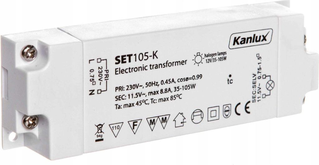 Elektronischer Transformator für Halogenlampen 105W Produktbild 