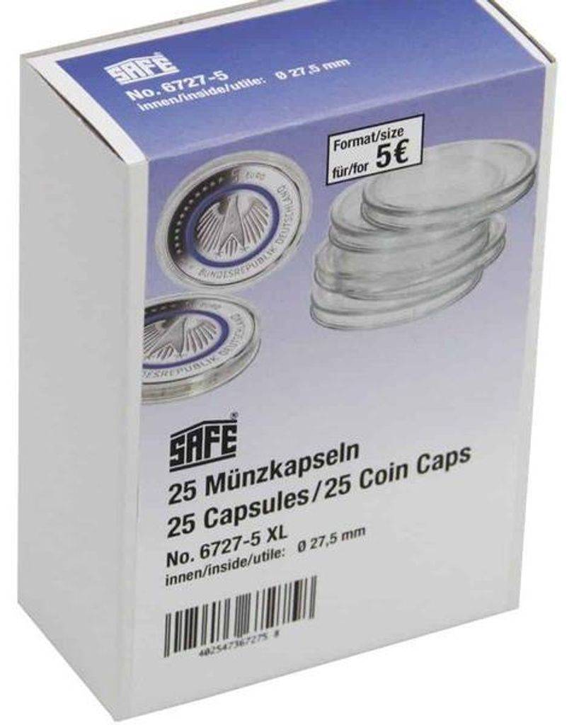 SAFE 6727-5 XL Münzdosen / Münzkapseln 25er-XL-Sparpack Produktbild 